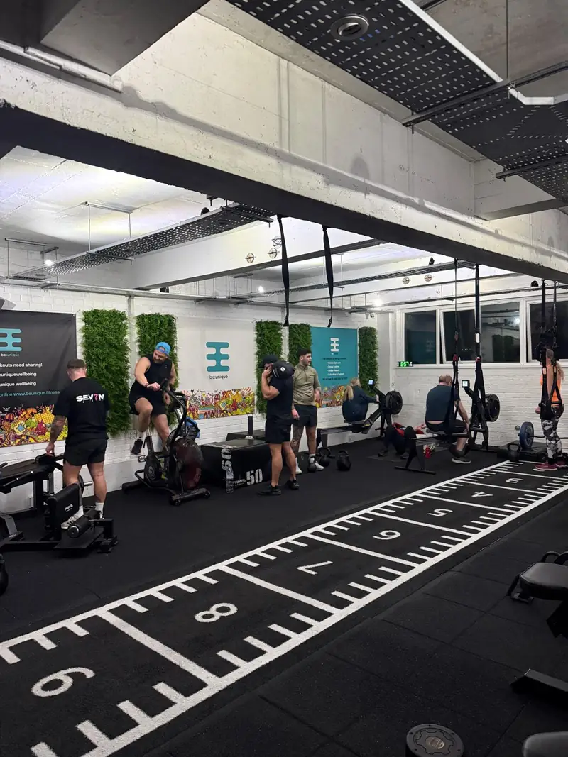 A busy session with several members training